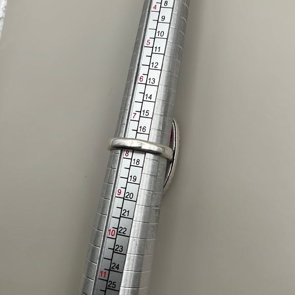 New Pink Botswana Striped Agate Crystal Silver Overlay Ring Size 7.5 - 7.75 - Picture 4 of 4